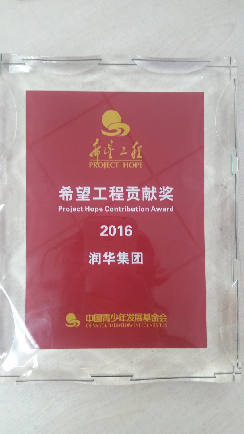 2016中國青少年發展基金會希望工程貢獻獎